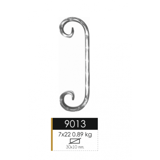 Çift Yönlü C Kıvrımlı ferforje Motif  9013